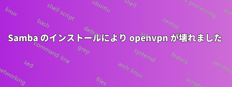 Samba のインストールにより openvpn が壊れました