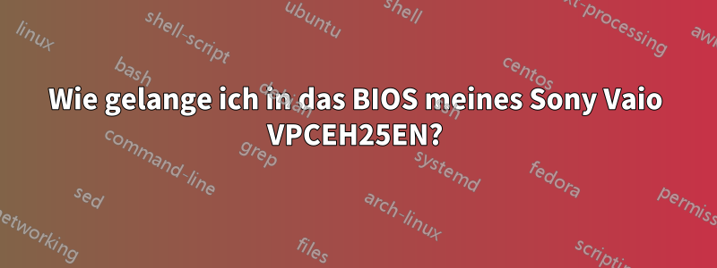 Wie gelange ich in das BIOS meines Sony Vaio VPCEH25EN?