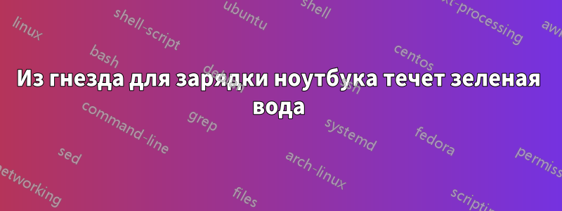 Из гнезда для зарядки ноутбука течет зеленая вода