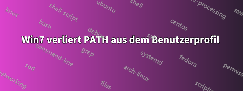 Win7 verliert PATH aus dem Benutzerprofil