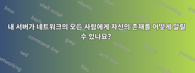 내 서버가 네트워크의 모든 사람에게 자신의 존재를 어떻게 알릴 수 있나요? 