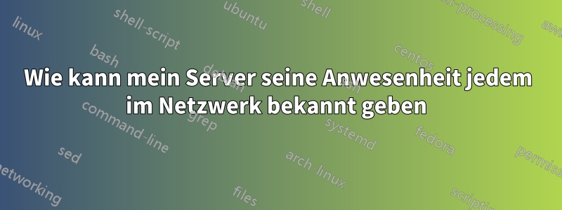 Wie kann mein Server seine Anwesenheit jedem im Netzwerk bekannt geben 