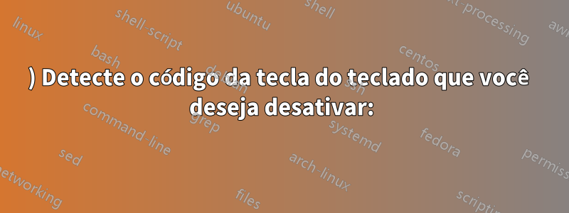 1) Detecte o código da tecla do teclado que você deseja desativar: