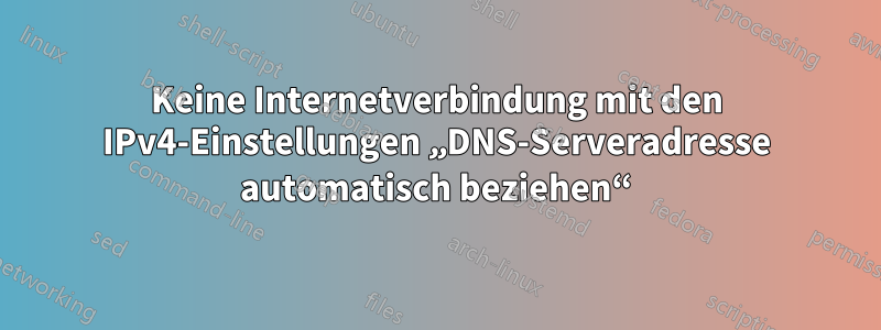 Keine Internetverbindung mit den IPv4-Einstellungen „DNS-Serveradresse automatisch beziehen“