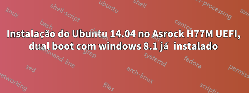 Instalação do Ubuntu 14.04 no Asrock H77M UEFI, dual boot com windows 8.1 já instalado