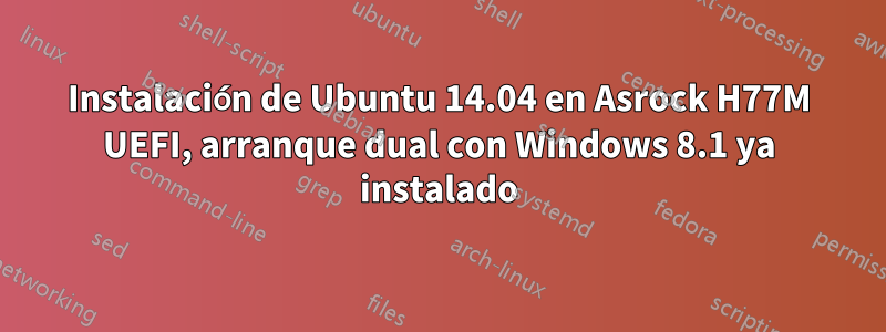 Instalación de Ubuntu 14.04 en Asrock H77M UEFI, arranque dual con Windows 8.1 ya instalado