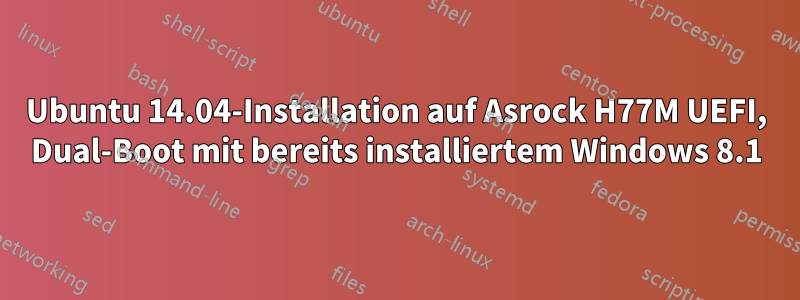 Ubuntu 14.04-Installation auf Asrock H77M UEFI, Dual-Boot mit bereits installiertem Windows 8.1