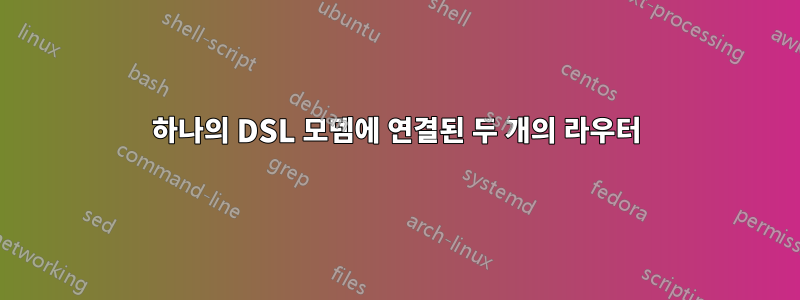 하나의 DSL 모뎀에 연결된 두 개의 라우터