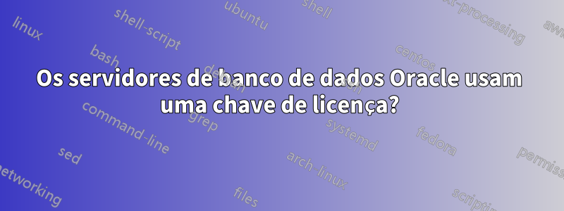 Os servidores de banco de dados Oracle usam uma chave de licença?