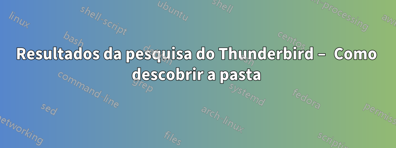 Resultados da pesquisa do Thunderbird – Como descobrir a pasta