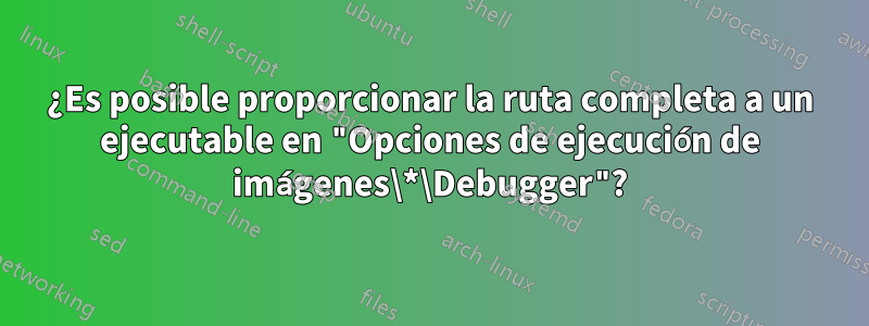 ¿Es posible proporcionar la ruta completa a un ejecutable en "Opciones de ejecución de imágenes\*\Debugger"?