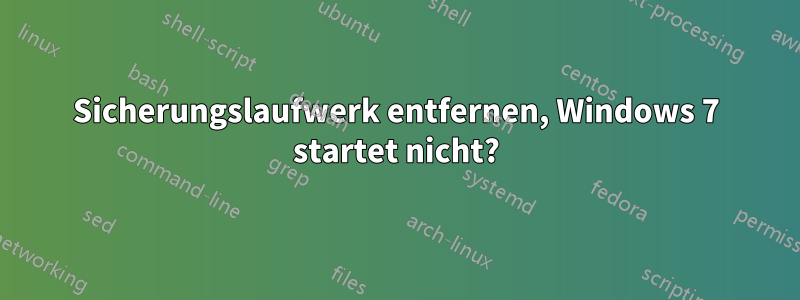 Sicherungslaufwerk entfernen, Windows 7 startet nicht?