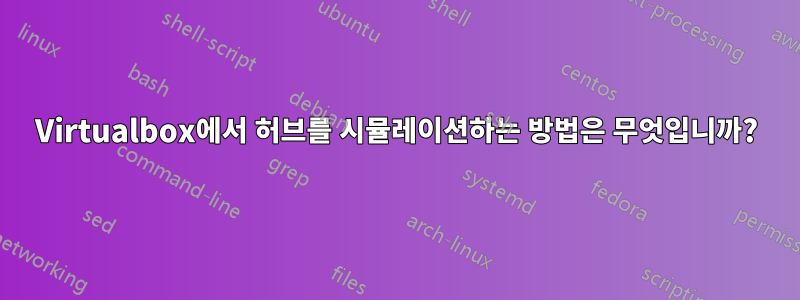 Virtualbox에서 허브를 시뮬레이션하는 방법은 무엇입니까?