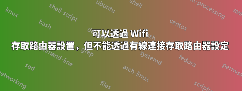 可以透過 Wifi 存取路由器設置，但不能透過有線連接存取路由器設定