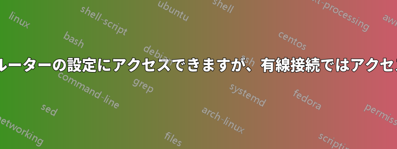 Wi-Fi経由でルーターの設定にアクセスできますが、有線接続ではアクセスできません