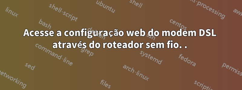 Acesse a configuração web do modem DSL através do roteador sem fio. .