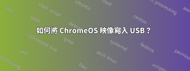 如何將 ChromeOS 映像寫入 USB？