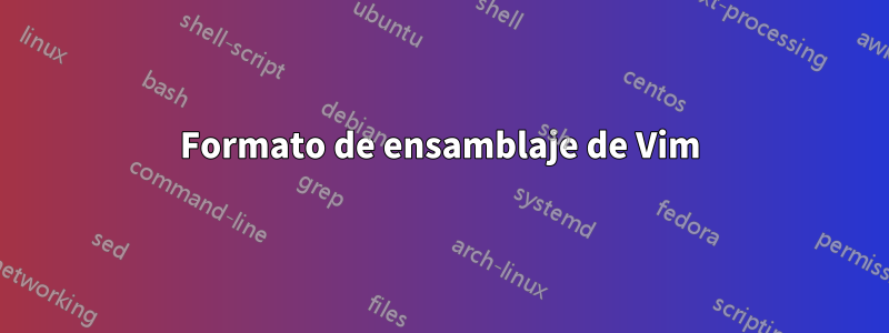 Formato de ensamblaje de Vim