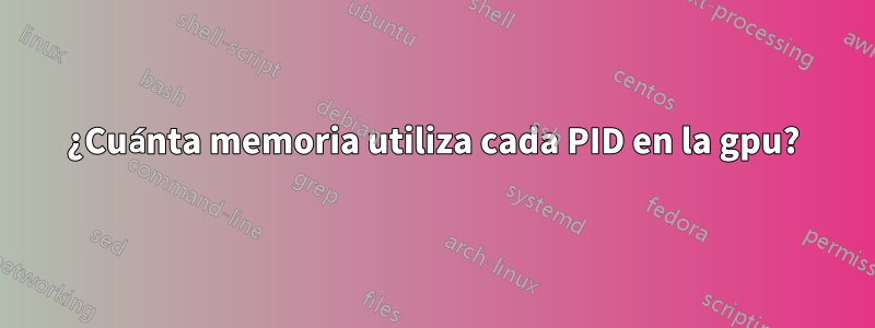 ¿Cuánta memoria utiliza cada PID en la gpu?