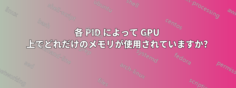 各 PID によって GPU 上でどれだけのメモリが使用されていますか?