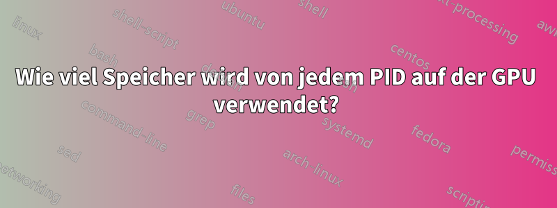 Wie viel Speicher wird von jedem PID auf der GPU verwendet?