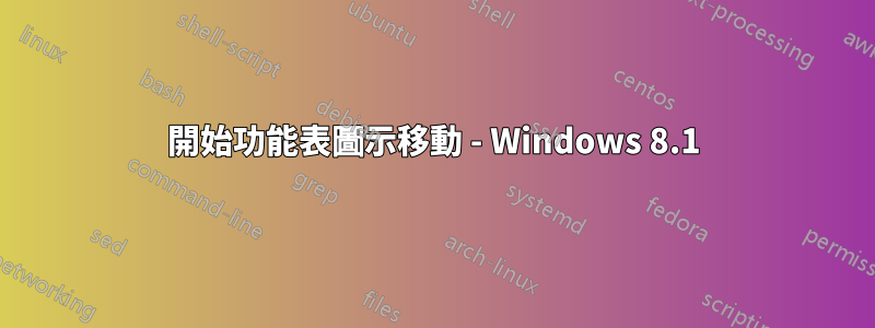 開始功能表圖示移動 - Windows 8.1