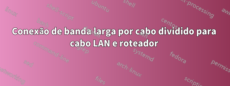 Conexão de banda larga por cabo dividido para cabo LAN e roteador