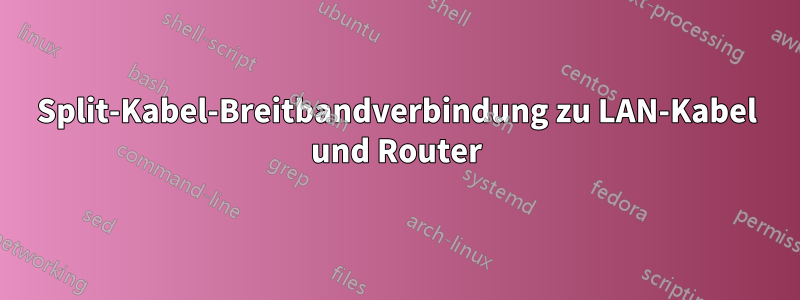 Split-Kabel-Breitbandverbindung zu LAN-Kabel und Router