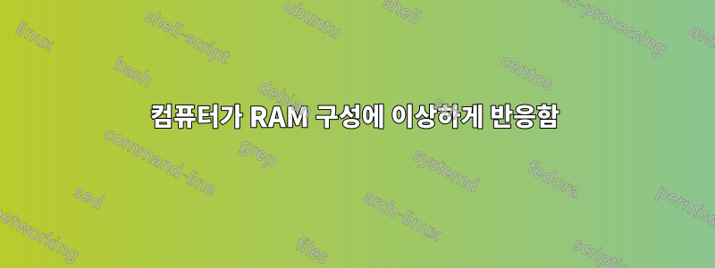 컴퓨터가 RAM 구성에 이상하게 반응함