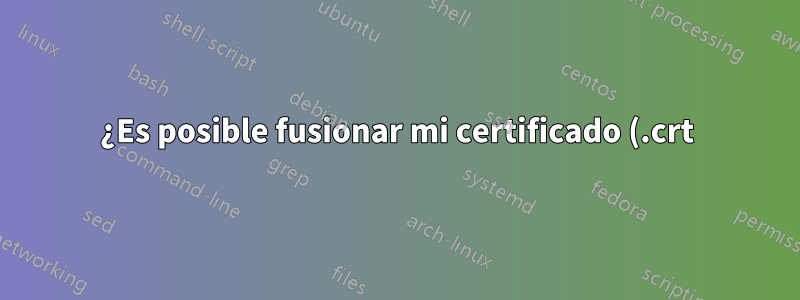 ¿Es posible fusionar mi certificado (.crt) con mi clave privada para exportar como X.509 codificado en Base-64 (.CER)?