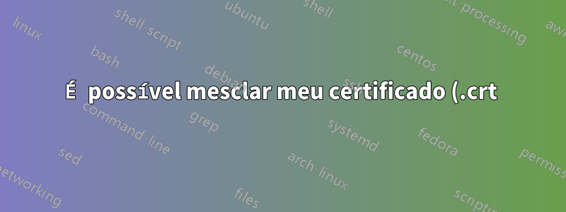 É possível mesclar meu certificado (.crt) com minha chave privada para exportar como X.509 codificado em Base 64 (.CER)