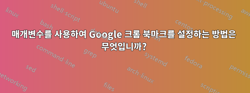 매개변수를 사용하여 Google 크롬 북마크를 설정하는 방법은 무엇입니까?