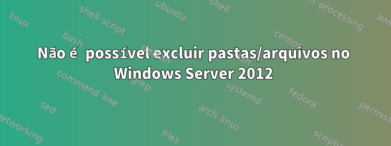 Não é possível excluir pastas/arquivos no Windows Server 2012