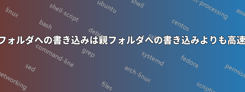 サブフォルダへの書き込みは親フォルダへの書き込みよりも高速です