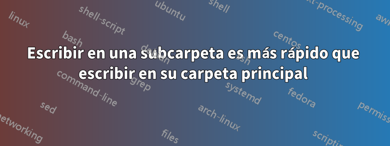 Escribir en una subcarpeta es más rápido que escribir en su carpeta principal