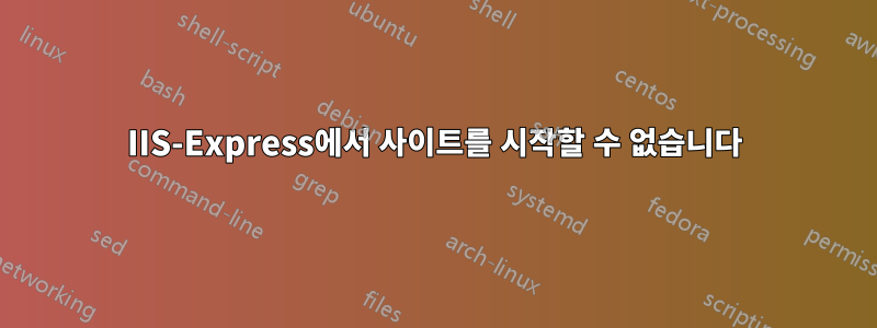 IIS-Express에서 사이트를 시작할 수 없습니다