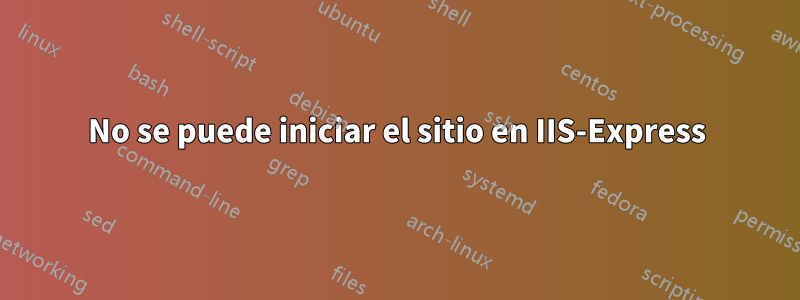 No se puede iniciar el sitio en IIS-Express