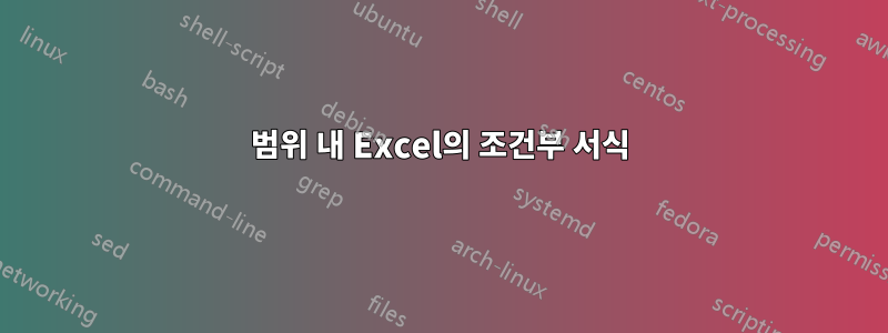 범위 내 Excel의 조건부 서식