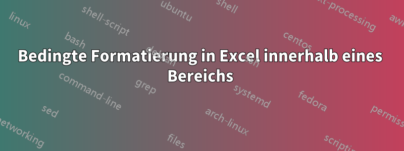 Bedingte Formatierung in Excel innerhalb eines Bereichs