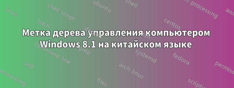 Метка дерева управления компьютером Windows 8.1 на китайском языке