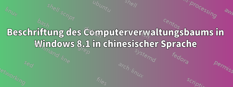 Beschriftung des Computerverwaltungsbaums in Windows 8.1 in chinesischer Sprache