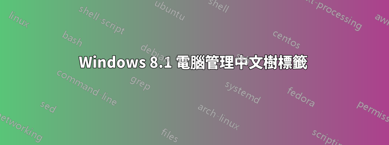 Windows 8.1 電腦管理中文樹標籤