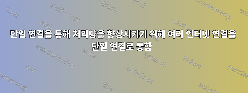 단일 연결을 통해 처리량을 향상시키기 위해 여러 인터넷 연결을 단일 연결로 통합 