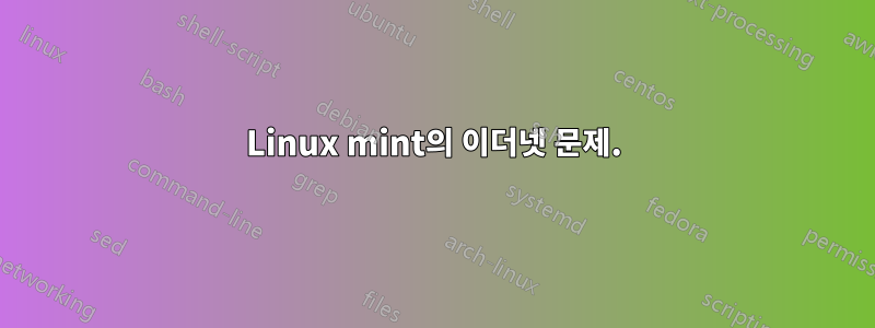 Linux mint의 이더넷 문제.