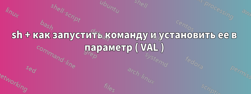 sh + как запустить команду и установить ее в параметр ( VAL )