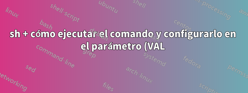 sh + cómo ejecutar el comando y configurarlo en el parámetro (VAL)