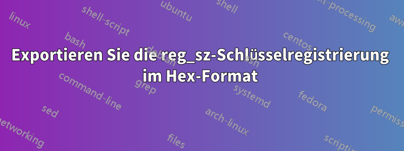 Exportieren Sie die reg_sz-Schlüsselregistrierung im Hex-Format