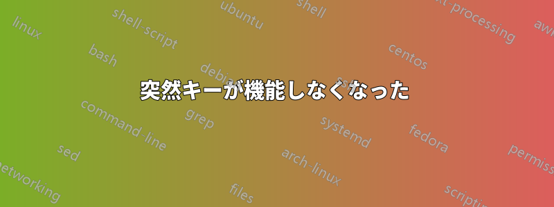 突然キーが機能しなくなった