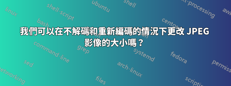 我們可以在不解碼和重新編碼的情況下更改 JPEG 影像的大小嗎？