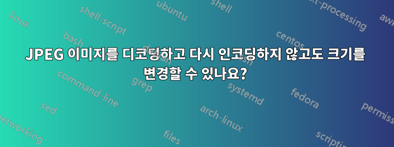 JPEG 이미지를 디코딩하고 다시 인코딩하지 않고도 크기를 변경할 수 있나요?